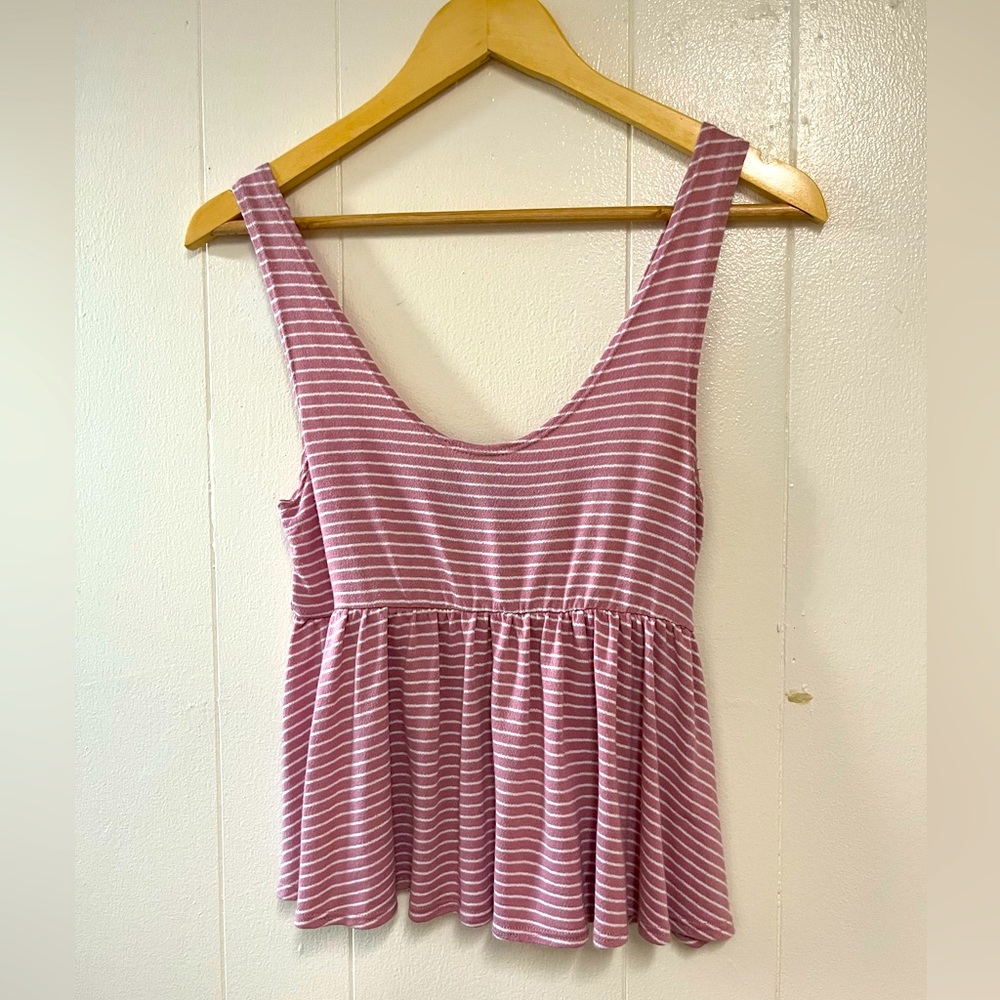 Olivia Rae. Red + white strips, Small blouse. Lightly worn.